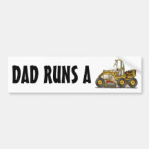 Road Grader Construction Bumper Sticker Dad