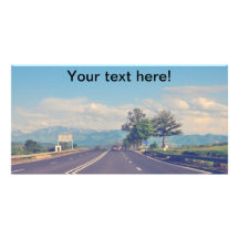 Road landscape picture card