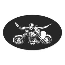Road Pirate -bw Oval Stickers