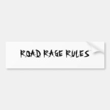 ROAD RAGE RULES BUMPER STICKERS