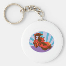 road roller construction equipment key chain