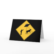 Road Sign- Cow and UFO