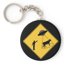 Road Sign- Cow and UFO