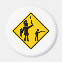Road Sign David and Goliath Refrigerator Magnet