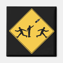 Road Sign- Meteor Refrigerator Magnet