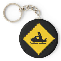 Road Sign- Snowbile Key Chains