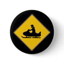 Road Sign- Snowmobile Pin