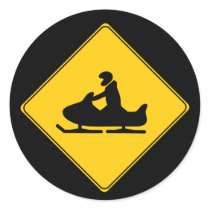 Road Sign- Snowmobile Sticker