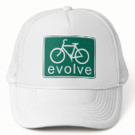 Road Sign Style EVOLVE Bicycle Art Trucker Hat