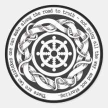 Road to Truth Dharma Wheel Round Stickers