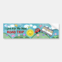 Road Trip Summer Vacation Bumper Sticker
