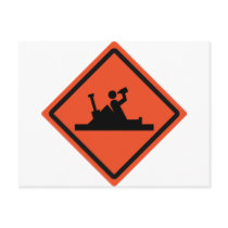 roadwork ahead funny beer post cards