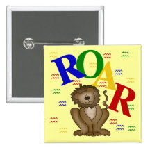 Roar Lion T-shirts and Gifts Button