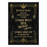 Roaring 20s Twenties Art Deco 50th Birthday Party Custom Invitation