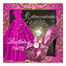 robe de robe de rose de fête d'anniversaire de qui cartons d'invitation