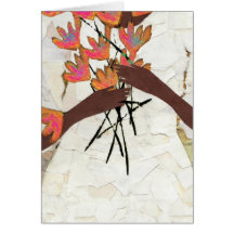 Robe et fleurs blanches cartes de vœux