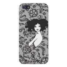 Robe noire de dentelle coques iPhone 5