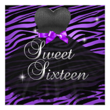Robe noire pourpre de zèbre du bonbon 16 à sweet s faire-parts
