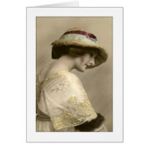 robe perlée par chapeau de femme de victorian cartes de vœux