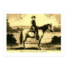 Robert E Lee on His Horse Traveller Post Cards