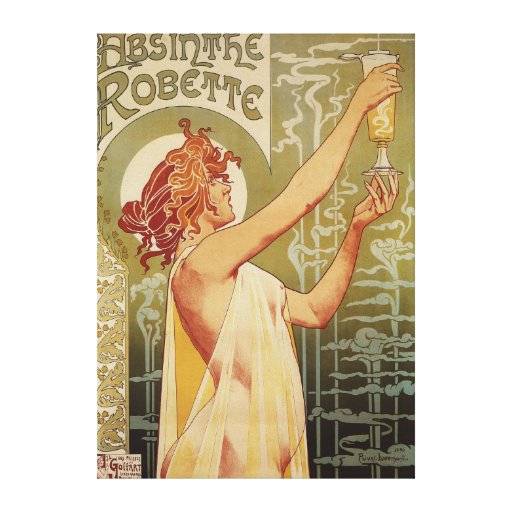 Robette Absinthe Advertisement Poster Stretched Canvas Print