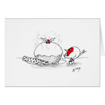 Robin & Christmas Pudding Cards