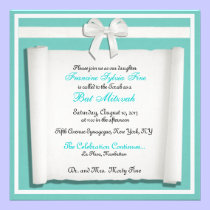 Robin Egg Blue Bat Mitzvah Invitations invitations