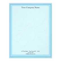 Robin Egg Blue Tone on Tone Hibiscus Customized Letterhead