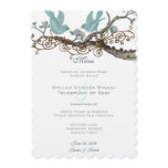 Robin Egg Blue Vintage Love Birds Wedding Menu Custom Invitations