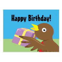 Robin Happy Birthday Postcard