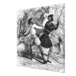 Robin Hood and the Tanner with Quarter-staffs Canvas Print