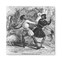 Robin Hood and the Tanner with Quarter-staffs Magnet
