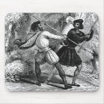 Robin Hood and the Tanner with Quarter-staffs Mousepad