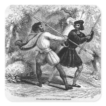 Robin Hood and the Tanner with Quarter-staffs Sticker