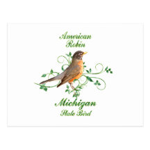 Robin Michigan State Bird Post Cards