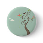 Robin on a Tree Pinback Button