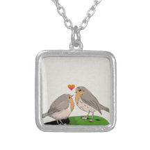 Robin redbreast bird love pendants