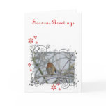 Robin sitting on briar cards