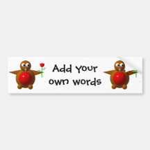 Robin with a rose bumper stickers
