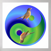 Robin Yin Yang Poster
