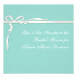 Robin's Egg Blue Jewellery Box with White Ribbon Invites
