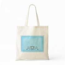 Robins egg blue with gold heart tote bag