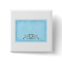 Robins egg blue with gold heart pinback buttons