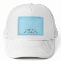 Robins egg blue with gold heart hats