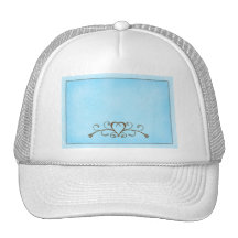 Robins egg blue with gold heart hats