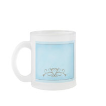 Robins egg blue with gold heart coffee mug