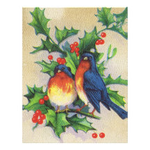 Robins & Holly Christmas Custom Letterhead