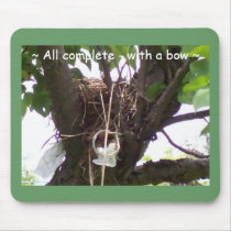 Robin's Nest  - with a bow mousepads