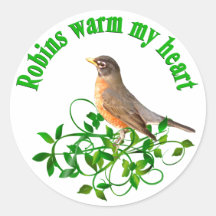 Robins warm my Heart Stickers