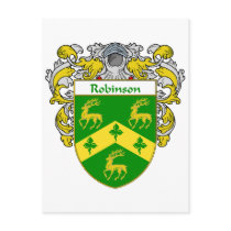 Robinson Coat of Arms (Mantled) Postcard